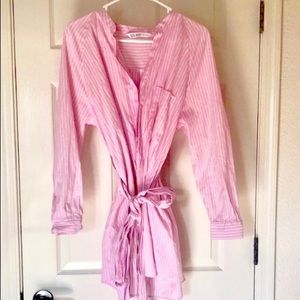 Zara Shirt Dress with Attached Tie Belt